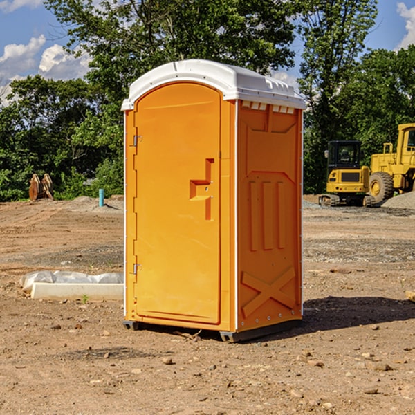 how often are the portable restrooms cleaned and serviced during a rental period in Hartland VT